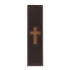 handmade brown genuine leather cross bookmark