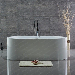 Hangzhou Factory Bathroom Soaking Tubs With Drain Contemporary SPA Tub Glossy White Round Shape Freestanding Acrylic Bathtub