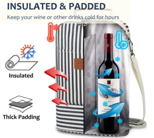 Harmony custom insulated picnic cooler bag with wine