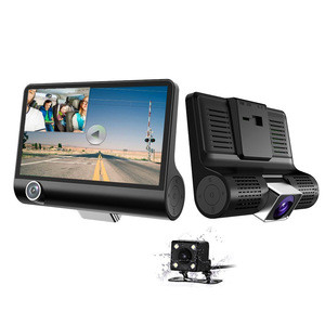HD Dash Cam With Rear Camera 1080P 2MP 4.0 Inch Car Black Box G-Sensor Three Cameras Dashboard Car Dash Camera For Cars Truck