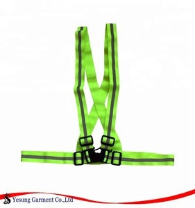 Hi-Vis reflective safety ves harness with adjustable strap
