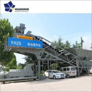 High performance mobile concrete batching plant YHZS50
