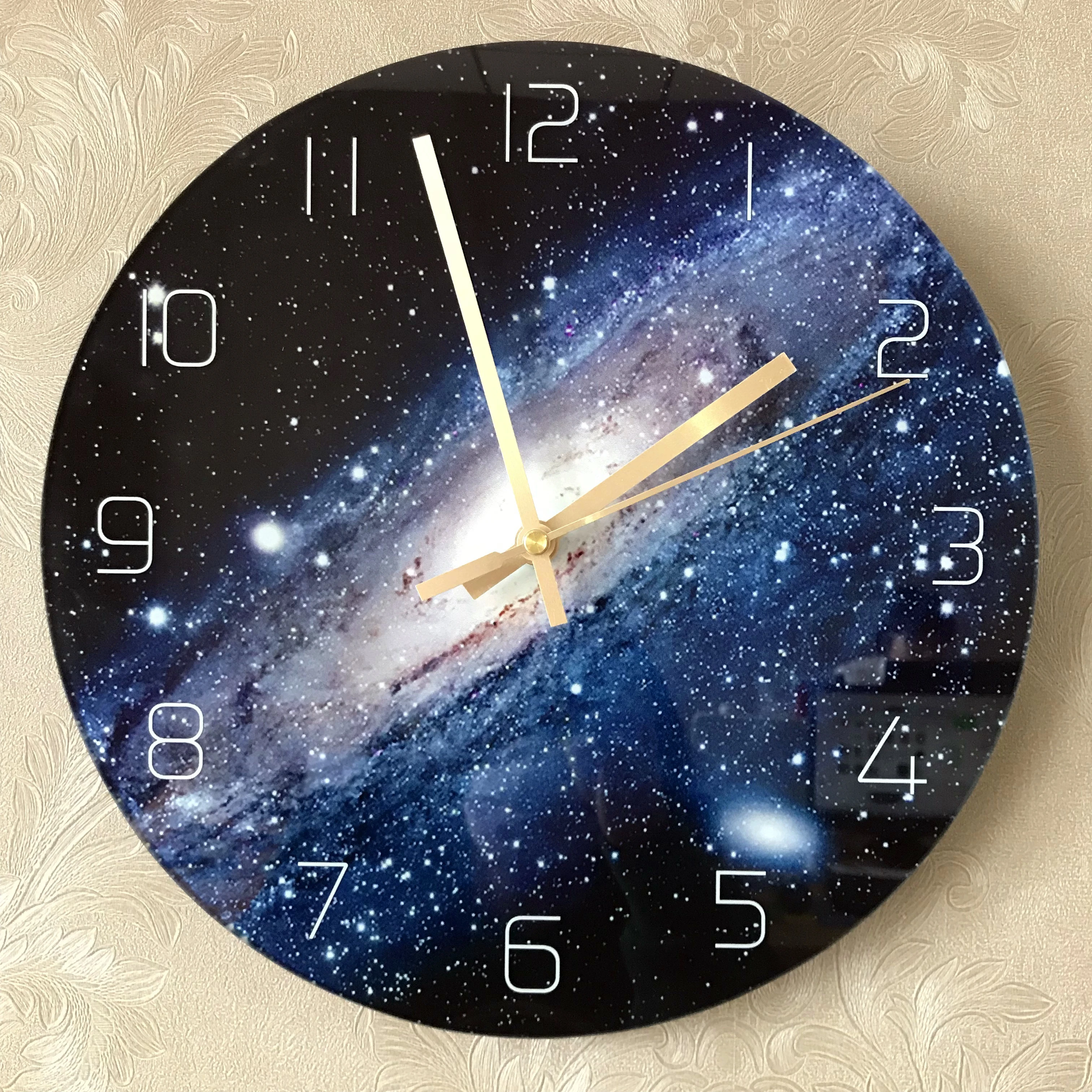 High Quality 11.8inch Wall Clock Earth Modern Design Glass Clock