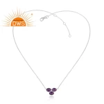High Quality 2022 Fine Sterling Silver Natural Amethyst Gemstone Pendant Necklace For Women Jewelry Manufacturer