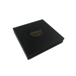 High quality Black Cardboard Paper Food Lid and Base Box Chocolate Boxes with Hot Gold Stamping Logo