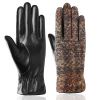 High quality corium leather gloves winter warmer lining lady gloves