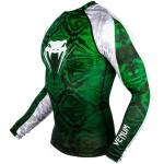 High Quality Custom  Men's Compression T-Shirt Rash Guard Long Sleeve Green BJJ Training Tops T Shirt Gym MMA