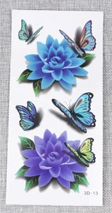 High Quality Customized Realistic Flower Eco Friendly Temporary Water Transafer Tattoo Stickers