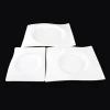 High quality fine bone china square plate round bottom flat plate porcelain ceramics tableware for hotel and restaurant