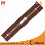 High quality polished cupronickel nickel free teeth O type brass two-way close end metal zipper