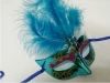 High Quality PVC carnival feather party mask Mardi gras peacock feather masks
