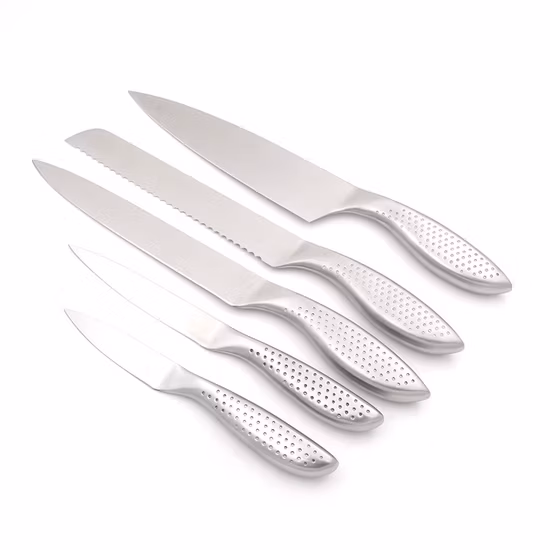 High Quality Stainless Steel Kitchen Knife Set with Hollow Handleqd1019
