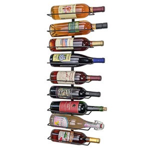 High quality Wall Mount Wine Bottle Storage Rack, Holds up To 9 Bottles
