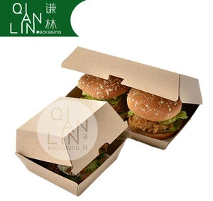 High Quality Wholesale Food Grade Hamburger Packaging Paper Boxes