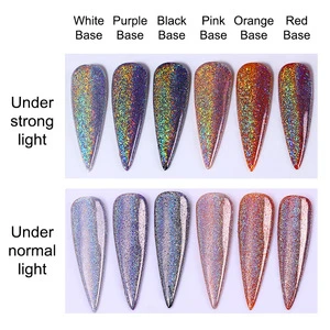 Holographic Rainbow Nail Glitter Flakes Laser Super Shine Pigment Dipping Powder Acrylic