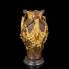 Home decoration antique bronze metal flower vase for sale