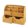Home Office Supplies Desk Organizer Drawer Storage Bamboo Office Caddy Desk Organizer With Pen Holder