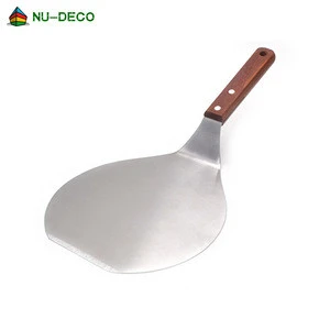 Homemade Stainless Steel Cake Lifter Plate Holder Baking Tool Pizza shovel spatula / Pizza Peel with Wood Handle