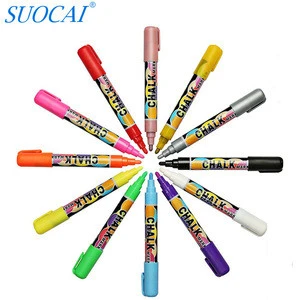 Hot new items 8 colors art pen 6mm chalk marker white for advertising