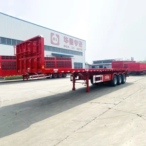 Hot Sale Shipping 40 Feet 2 3 Axles Flatbed Semi Truck Trailers Flatbed Trailers