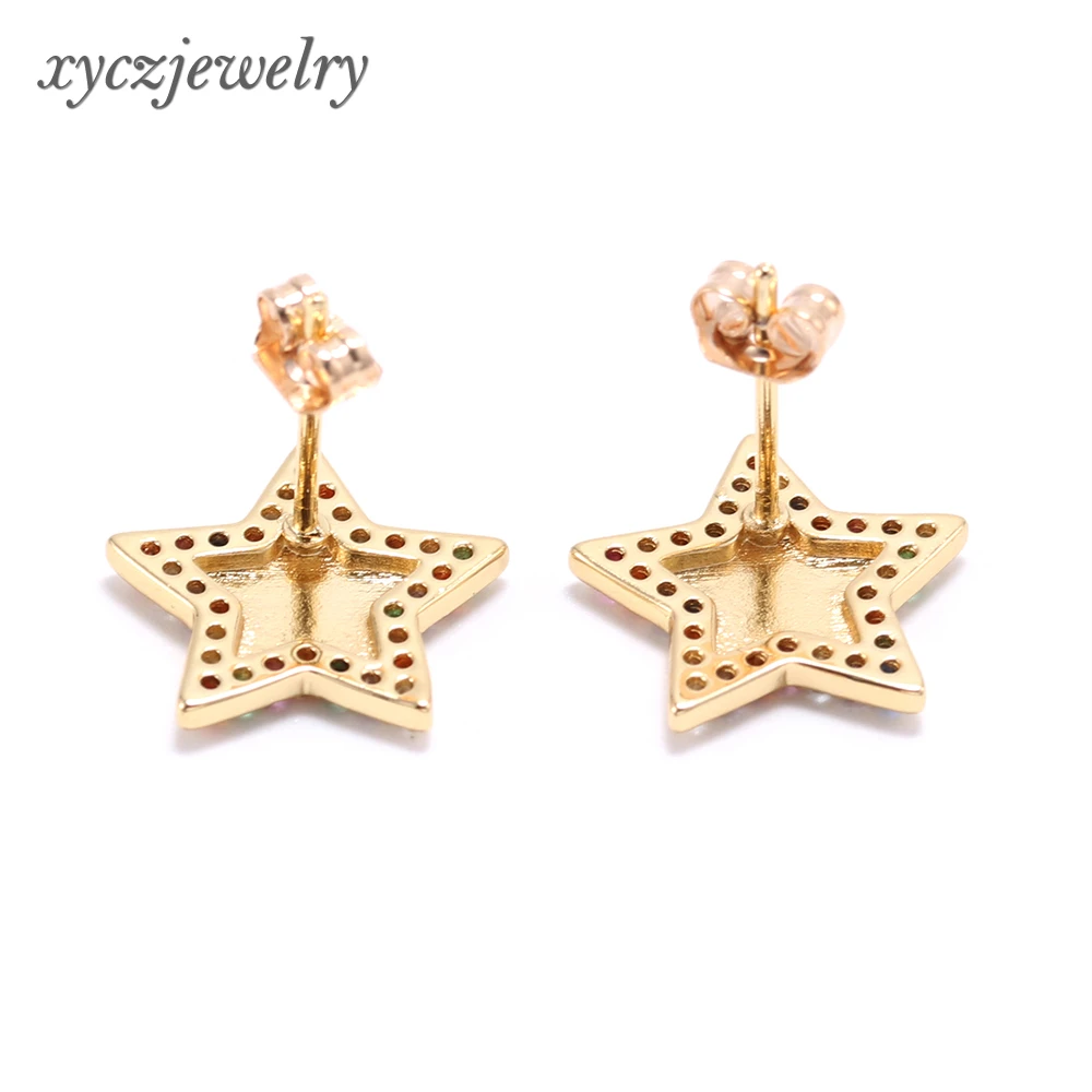 Hot Sale Star Stud Earrings Chic CZ 18K Gold Plated Star Earrings Jewelry