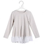 Hot sale wholesale kids clothing baby girl plain long sleeves t-shirts