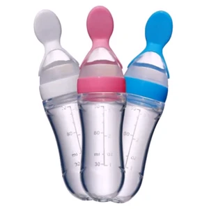 Hot sell BPA free safe feeding baby food pouch spoon bottle soft fda silicone baby spoon