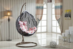 Hot Sell Outdoor Hanging Rattan Egg Chair Iron swing chair on balcony Swing Chair