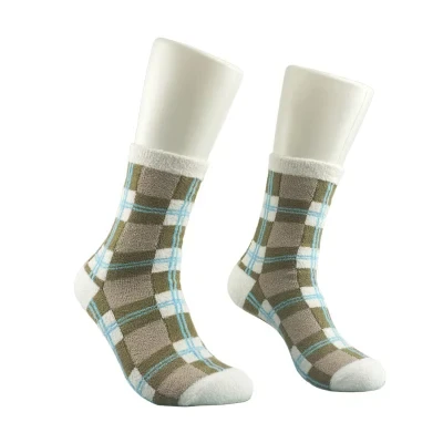 Hot Selling Cozy Winter Warm Indoor Socks Gingham Pattern for Unisex Crew Socks Chenille Socks 191002sk