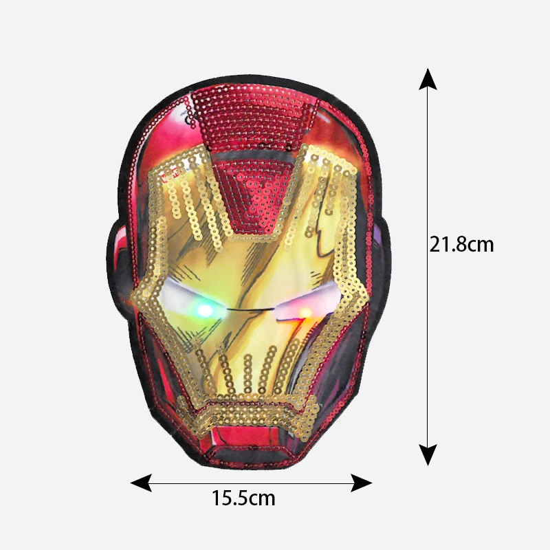 Hot Selling  Hero Image Sequin Embroidery Patches with LED lighting for T-shirt
