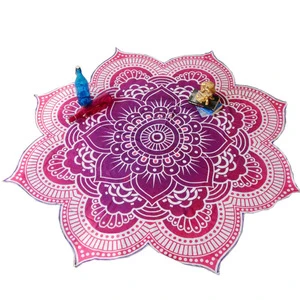 Hot Selling Mandala Flower Shape Round Tapestry Microfiber Custom Beach Towel