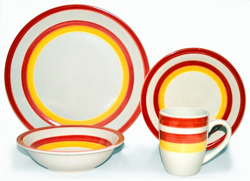 Hot selling round design ceramic tableware 16pcs turkish kutahya porcelain orange dinnerset
