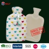 Household Sundries 2000ml Fleece Cover Hot Water Bag with rubber hot water bottle