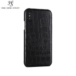 HS-PC08 Black cowhide embossed crocodile set wallet cell phone case card bag key chain