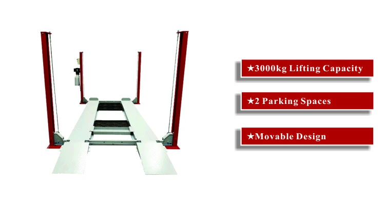 Hydraulic vehicle lift 4 Post Parking lift /4200mm runway for sale (SS-CLA4T36)