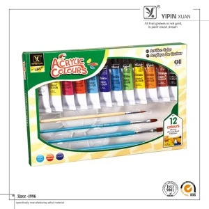 In Stock Hot Selling Delicate Multicolor 12 Color Art Acrylic Colour Paint