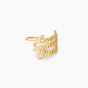 Inspire jewelry custom stainless steel jewelry personalized 18k gold plated name ring