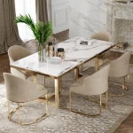 Italian minimalist slate dining table simple modern small apartment dining table Nordic ins marble dining table