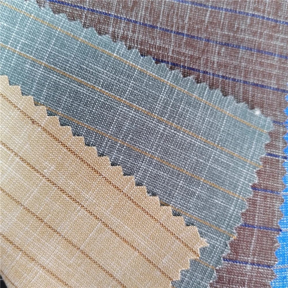 Italian Suit Fabric Polyester Viscose Big Stripe Pattern Masterpiece quality