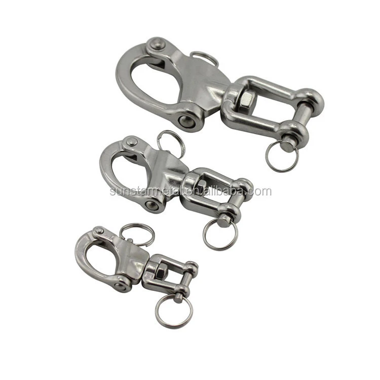 Jaw Swivel Snap Shackle 316 Stainless Steel for Sailboat Spinnaker Halyard Diving