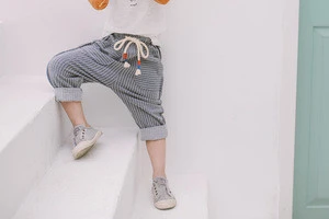 Jogger Pants 2018 Children Boys Sashes Elastic Pants Spring Summer Striped Casual Trousers Loose Bottoms