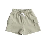 kids clothing wholesale cotton knitting toddler boys sport short with string belt