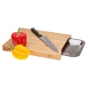 Kitchen tools wood bamboo cutting board with metal tray