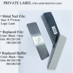 L2 Professional Stainless Steel Core private label laser painting logo removable metal handle refill type nail file