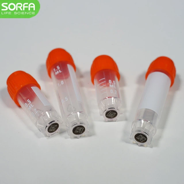 Laboratory 2D rack pack cryogenic vials sterile cryogenic vial internal thread