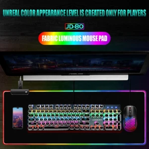 Large XXL Gamer Desk Mat playmat with Backlit LED Mousepad Gaming RGB Mouse Pad
