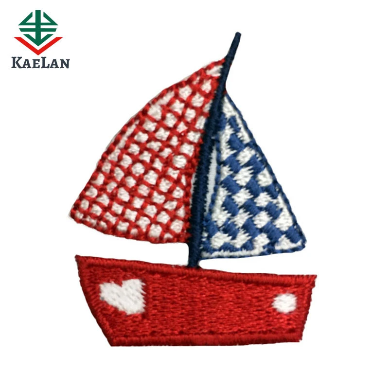 Latest embroidery designs sailboat iron patch