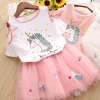 latest pink design hot sale unicorn skirt fall wholesale girls boutique african kids clothing sets