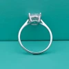 Lerca Moissanite Four Prongs Oval Ring Girls S925 Sterling Silver Closed Niche Cold Wind Ladies Plating 18K White
