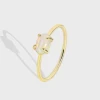 Light Luxury Opal Ring Fashion Jewelry Golden Plated Copper Womens Ring